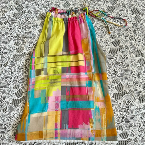 🚩SOLD🚩Trina Turk Watercolor Halter blouse XS - Picture 1 of 3